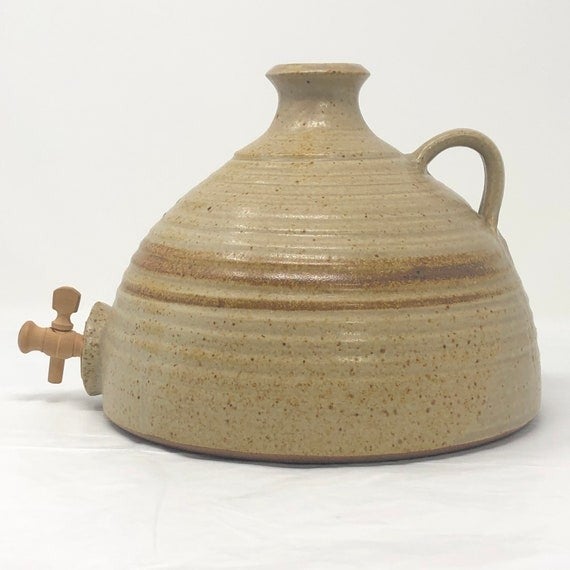 1 Studio Wheel Thrown Glace Pottery Beehive, Cider/ Wine/ Water Jug with a spout