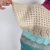 Sleeveless Crop Top Sweater Open Knit Teal Cream Beige Short Sleeve