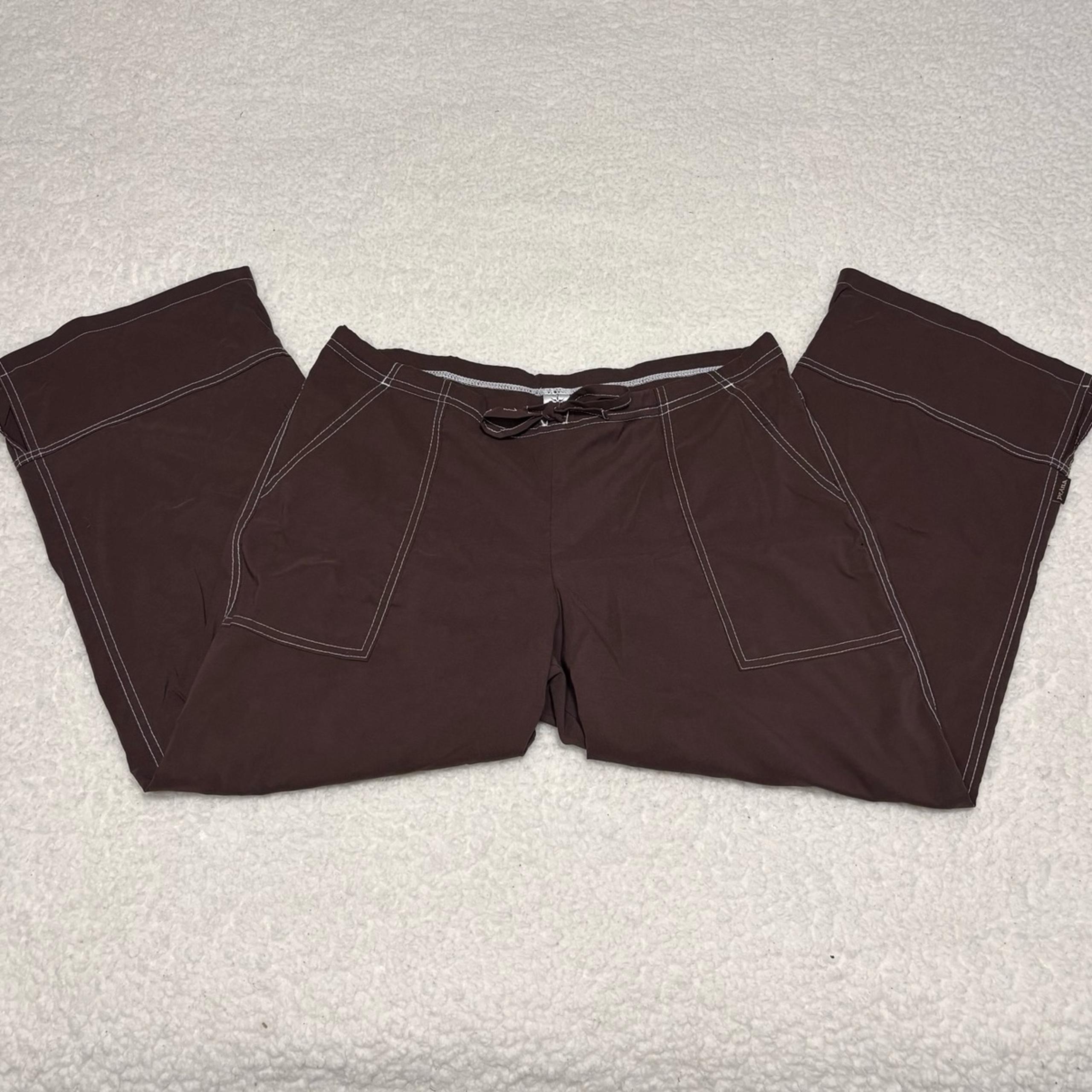 Prana Women Brown Vintage Pull On Studio Cropped Pants