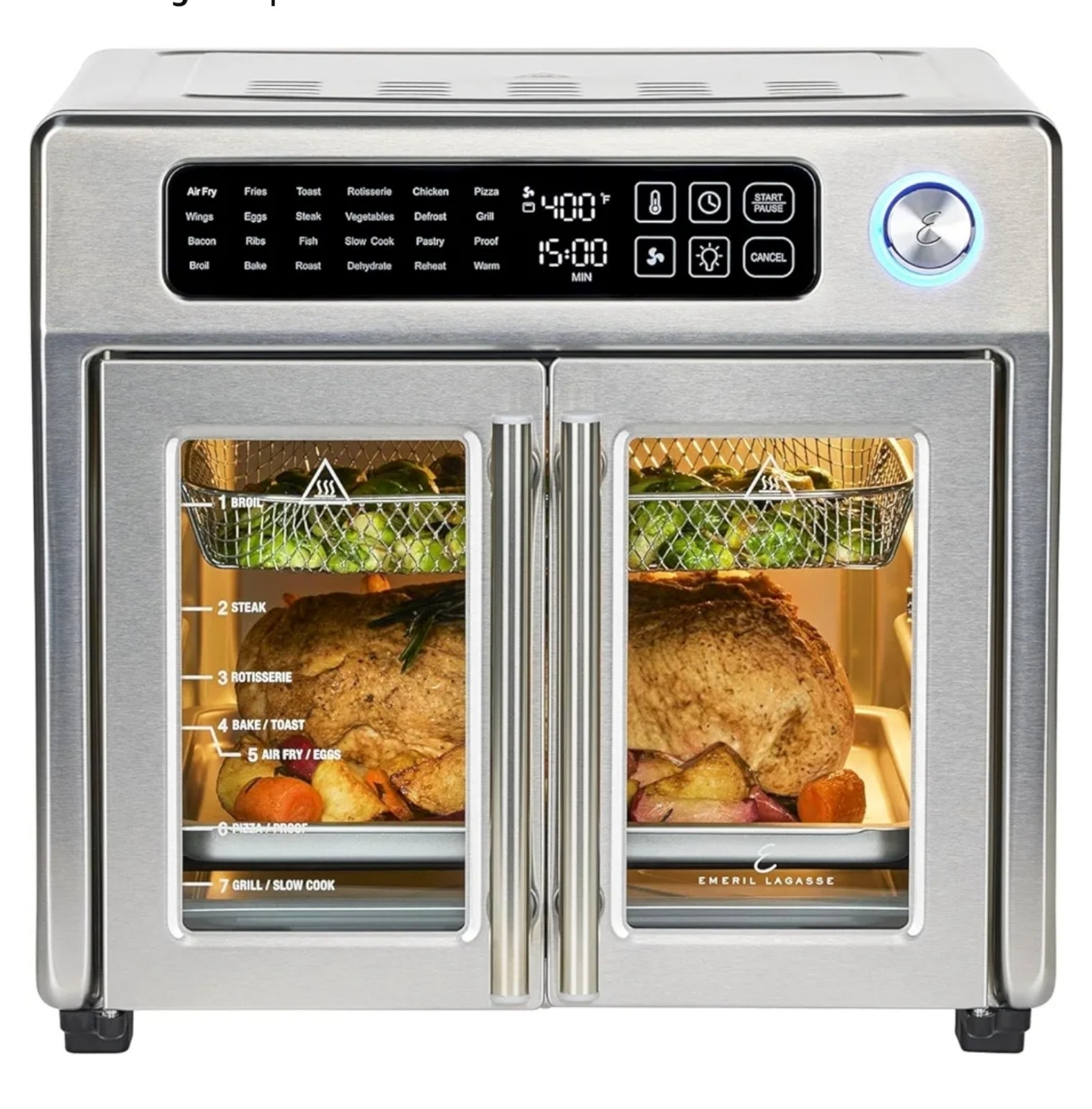 Emeril Lagasse Xta Lg French Door Air Fryer Toaster Oven Combo, 24 Functions