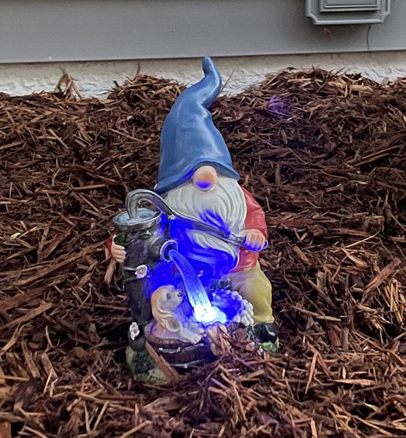 Garden Gnome Statue, Gnome Decoration for Yard with Blue Solar Light