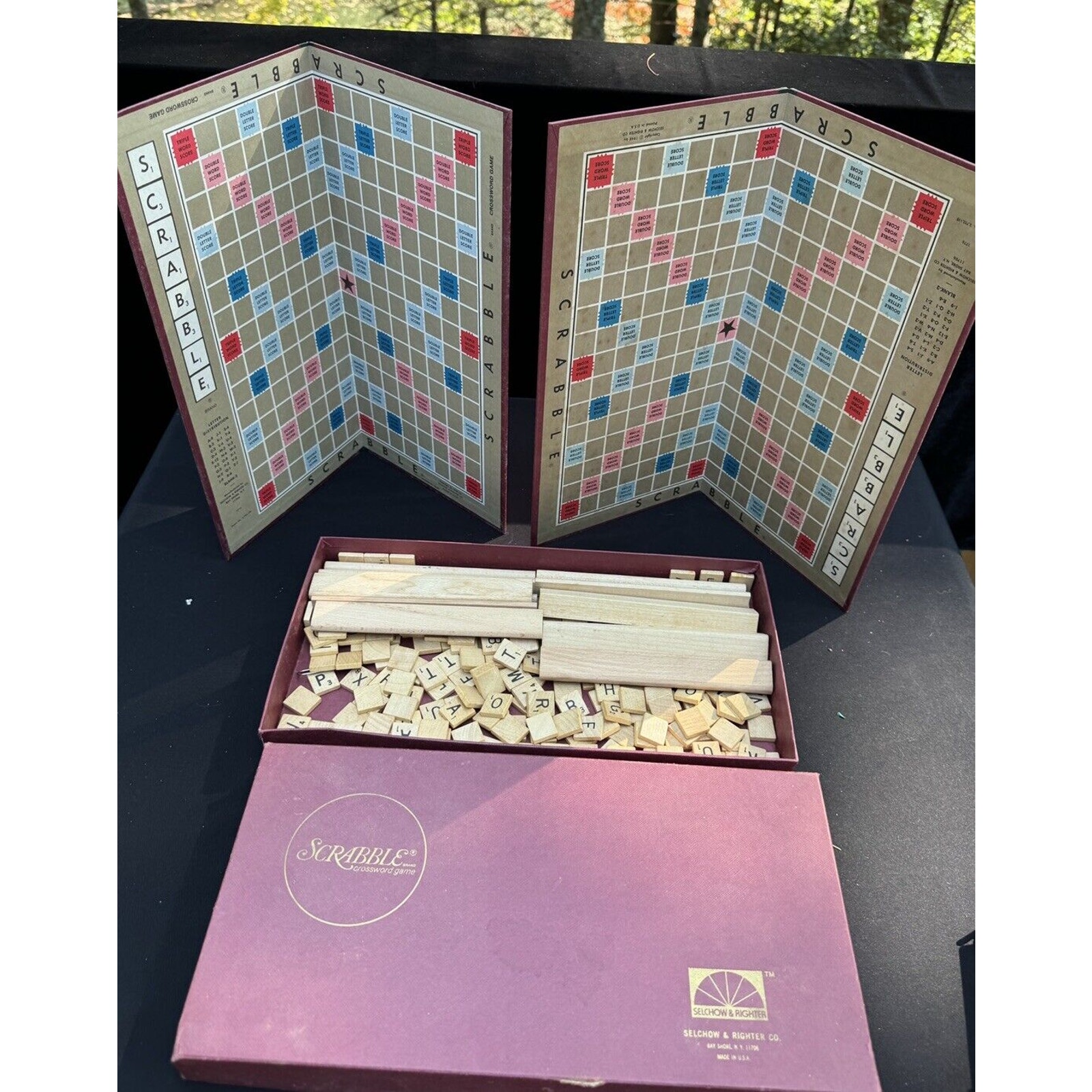 2 1940's Scrabble Board Games Selchow & Righter Co. 2 Games 1 Box