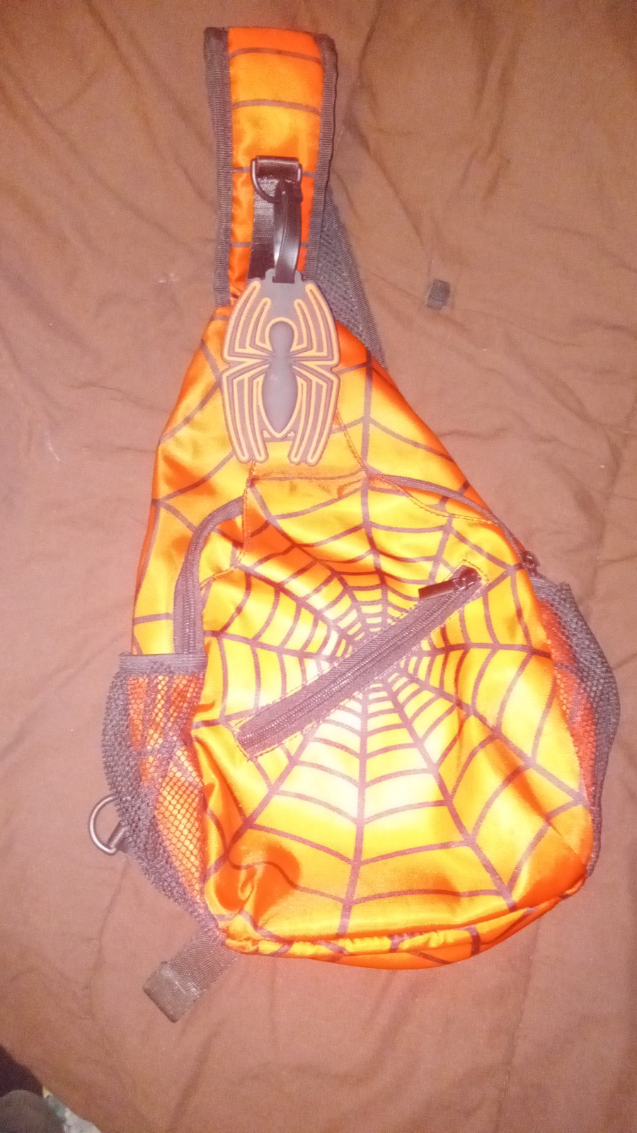 Spider-Man web messenger/sling bag and luggage tag