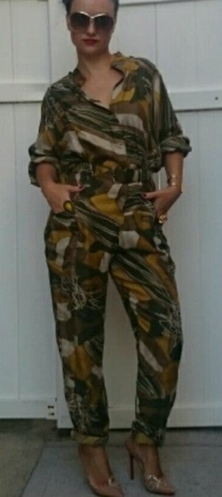 Silk safari jumpsuit