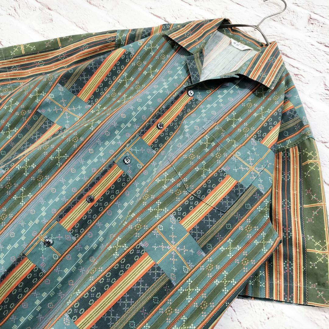 [Made in Japan] Kariyushi Wear Ryukyu no Sato Open Collar Aloha Shirt, All-Over Print