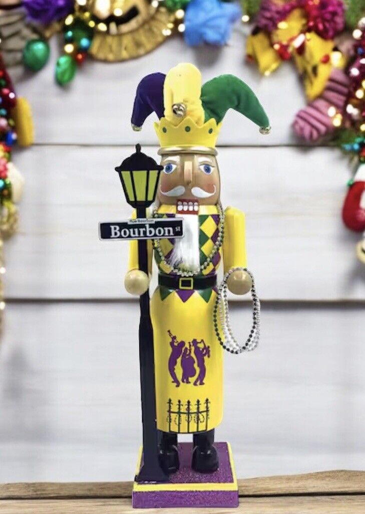 Mardi Gras BOURBON STREET Nutcracker Glitter 15” Santa’s Workshop NIB Bestse