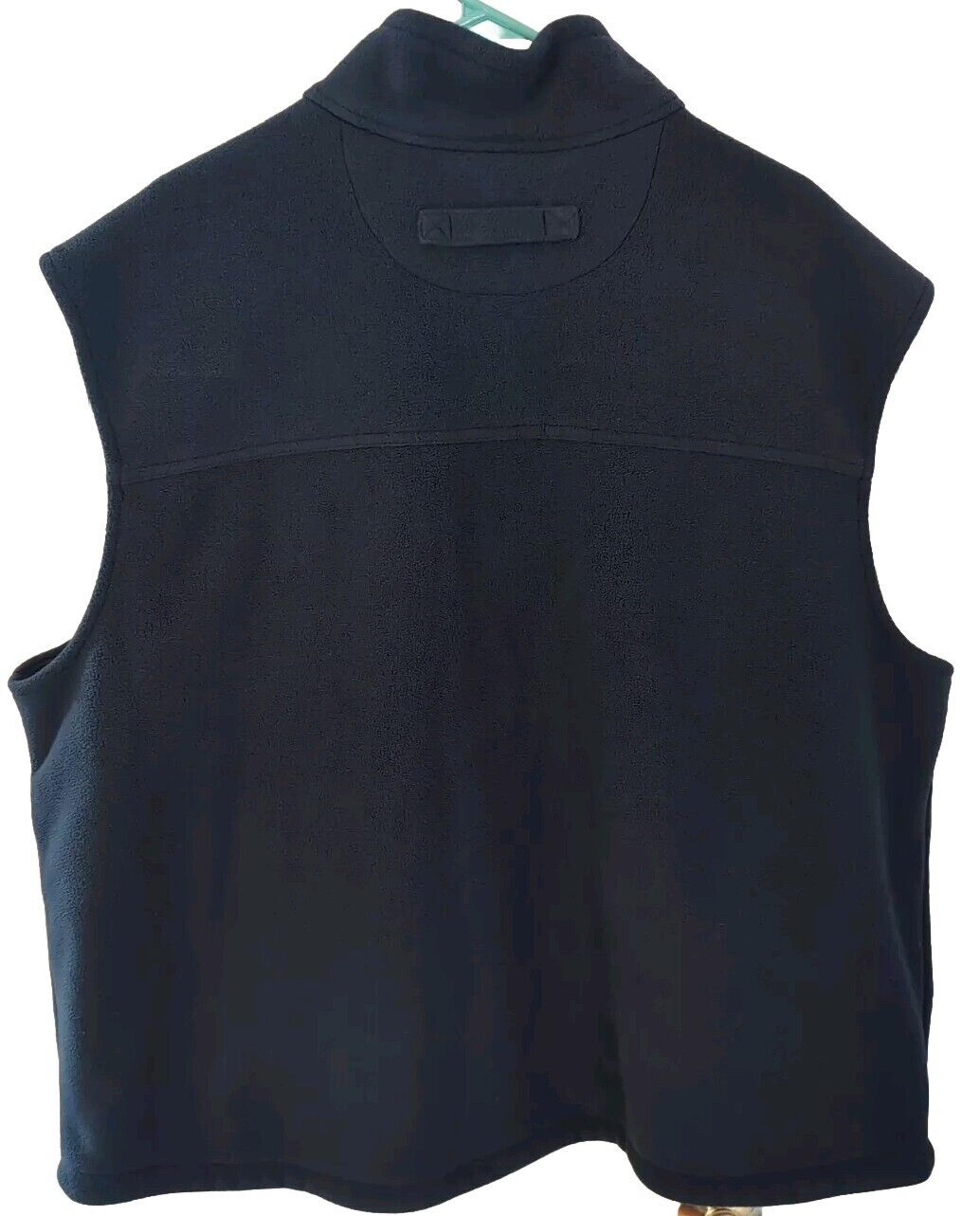 Duluth Trading Mens Fleece Vest 2XL Navy Blue Front Zip Pockets 41024 Full Zip