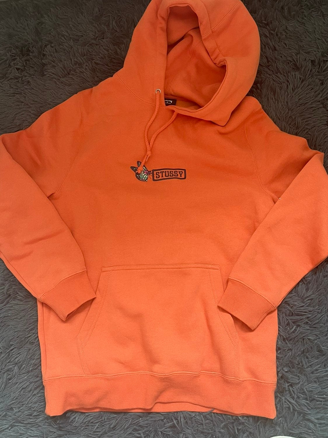 stussy hoodie orange
