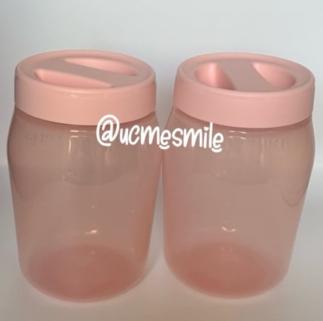 Tupperware Light Pink Universal Dry Goods Storage/Travel Beverage Jug Set