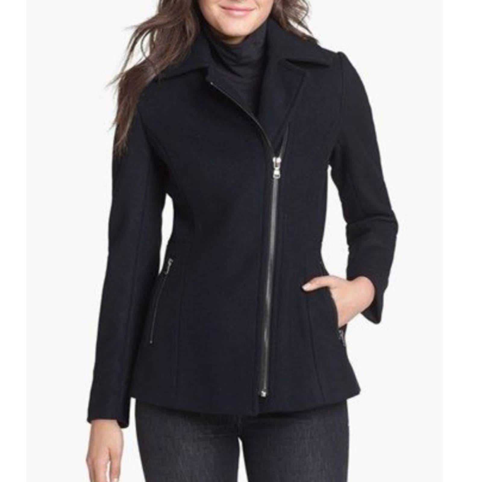 KRISTEN BLAKE ZIP UP PEACOAT