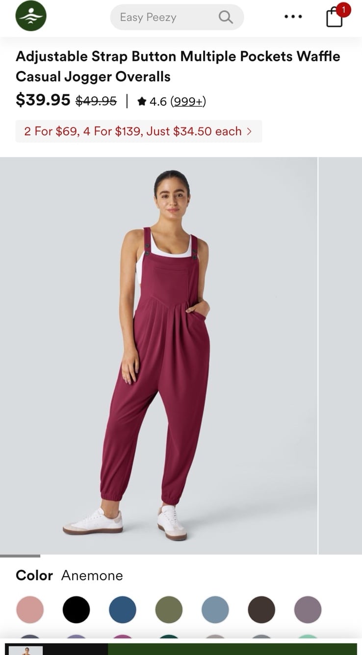 Sm Halara Jumpsuit elastic bottoms Maroon