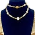 Vintage Floral Flowers Chinese Cloisonne Golden Beads Enamel Porcelain Necklace