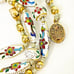 Vintage Floral Flowers Chinese Cloisonne Golden Beads Enamel Porcelain Necklace