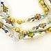Vintage Floral Flowers Chinese Cloisonne Golden Beads Enamel Porcelain Necklace