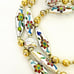 Vintage Floral Flowers Chinese Cloisonne Golden Beads Enamel Porcelain Necklace