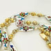 Vintage Floral Flowers Chinese Cloisonne Golden Beads Enamel Porcelain Necklace