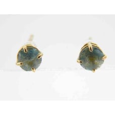 10K Yellow Gold Blue Topaz & Pink Star Stud  Earrings GOLD EARRINGS