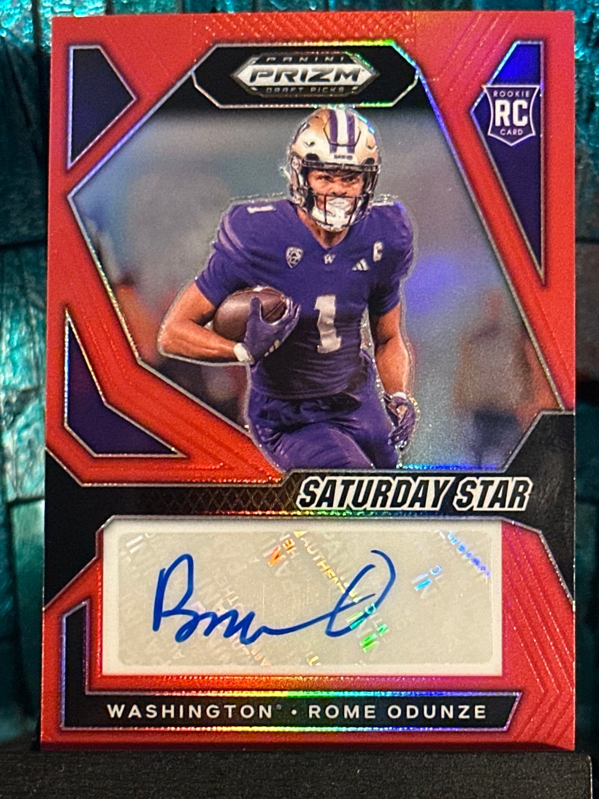 Rome Odunze Saturday Star Red RC /199 Prizm Draft Picks 24-25