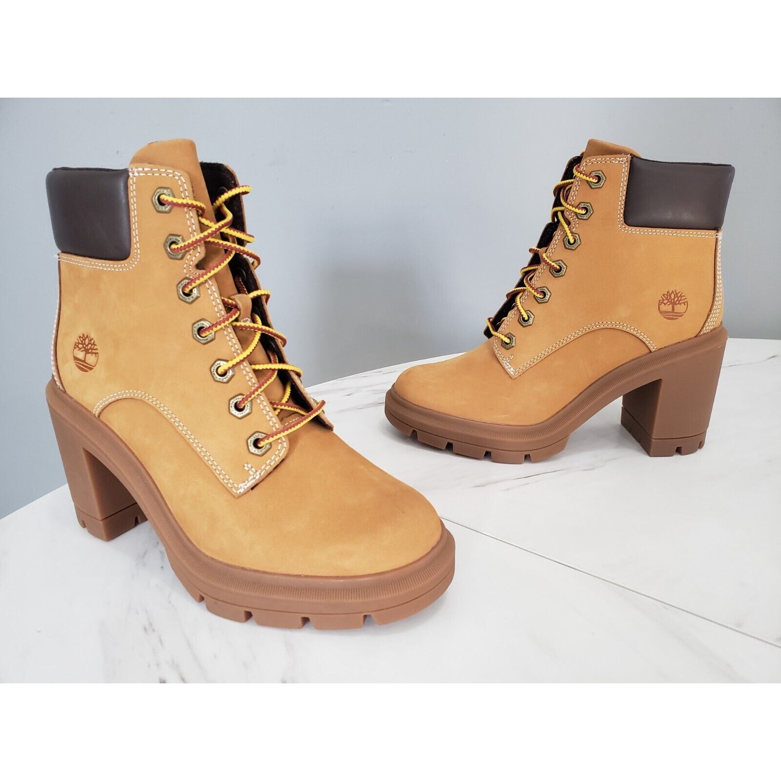 NEW WITHOUT BOX - Women's Timberland Allington Heel Wheat Nubuck Work Boots