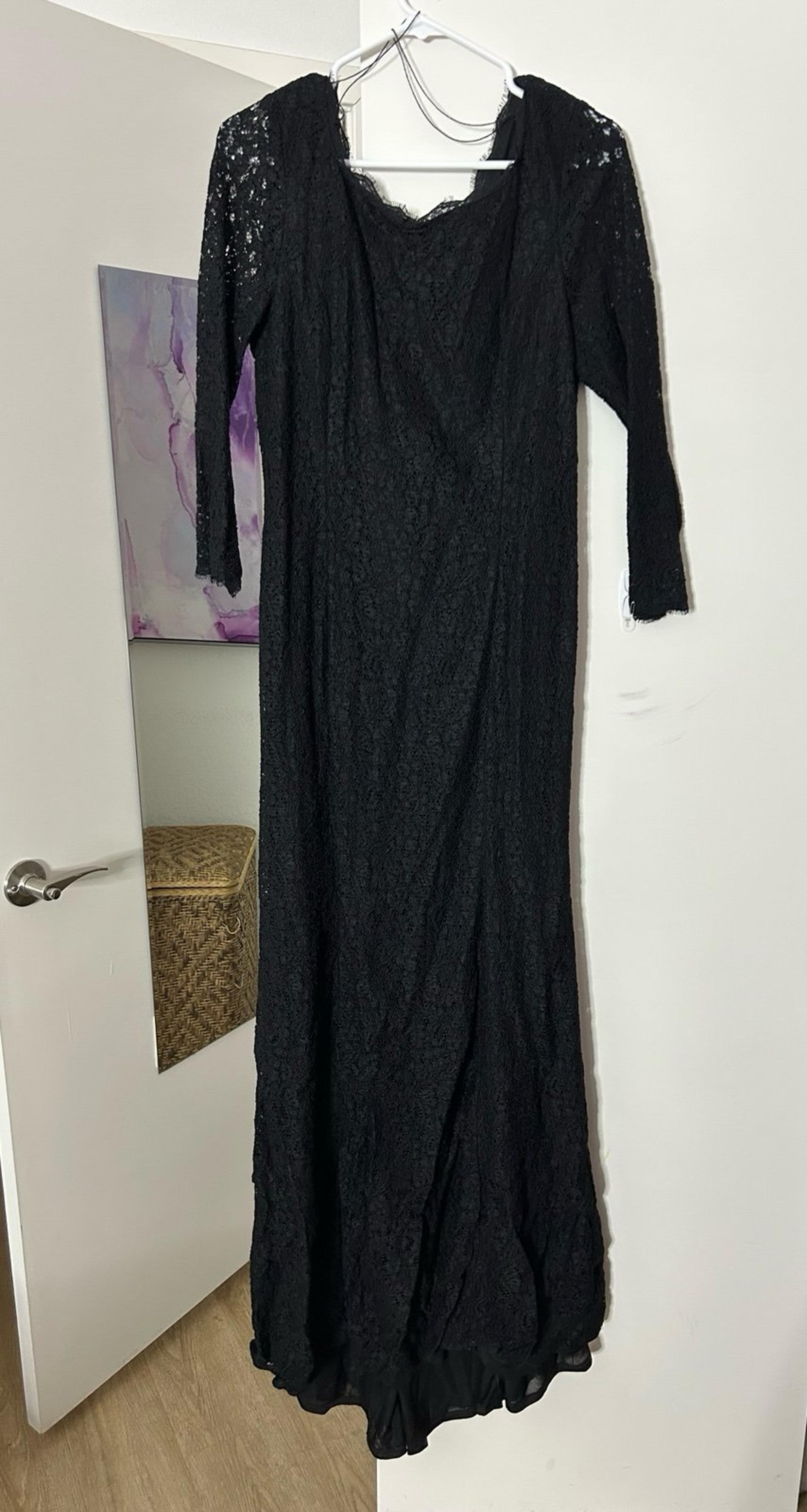 Adrianna Papell black lace dress