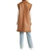 BLANK NYC Touch And Go Vest in Brown XSmall Womens Vegan Coat Faux Fur leather