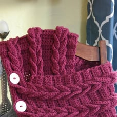 Wine Crochet Braided Scarf/Cowl