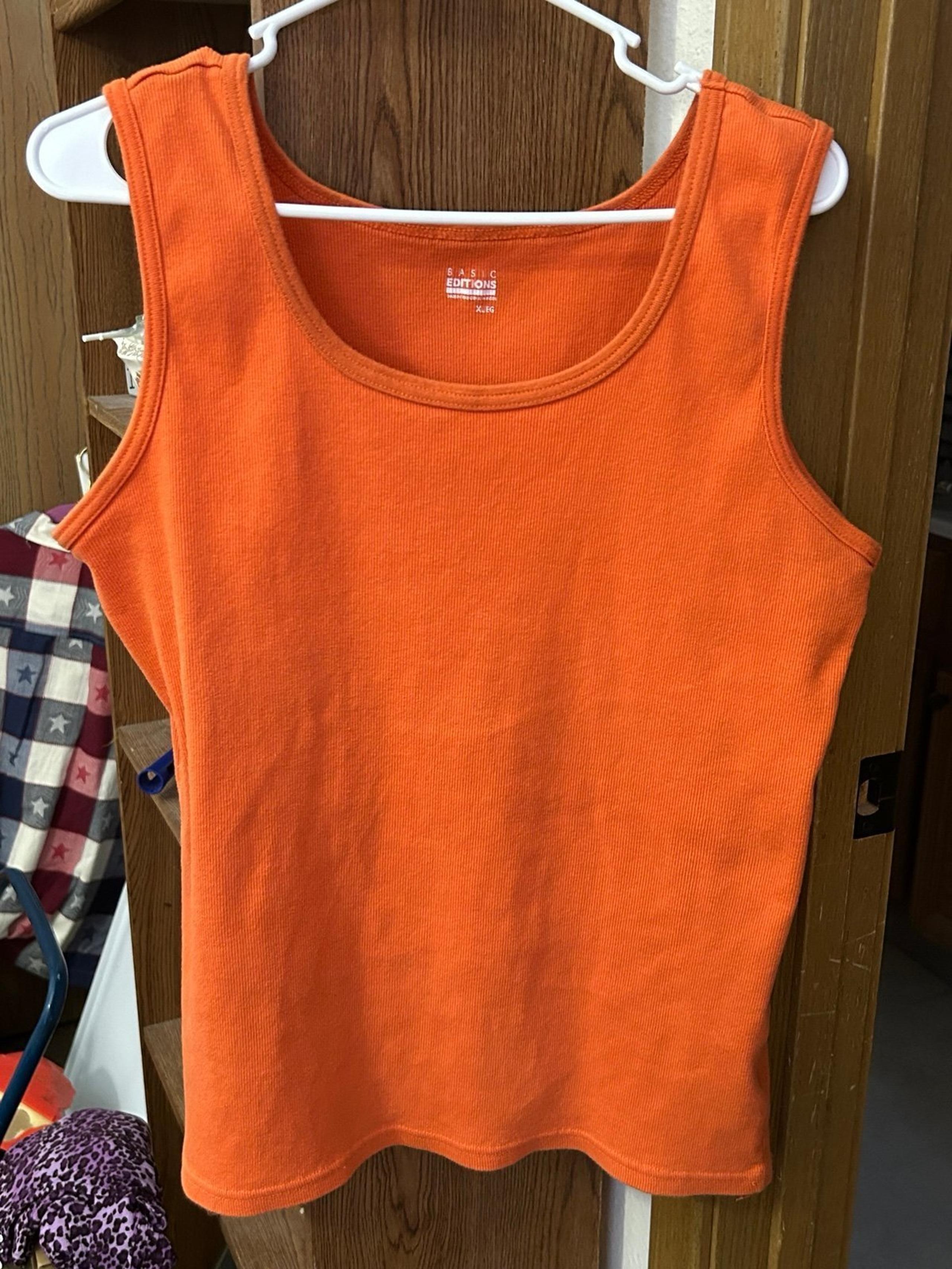Women’s Basic Editions tank top. Pretty orange color. Rarely worn.