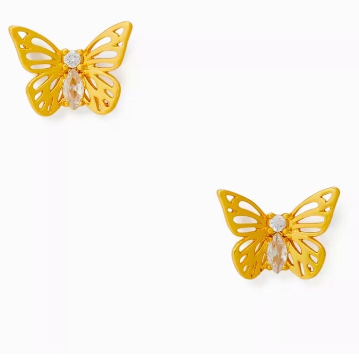 New Kate Spade Gold Butterfly Studs