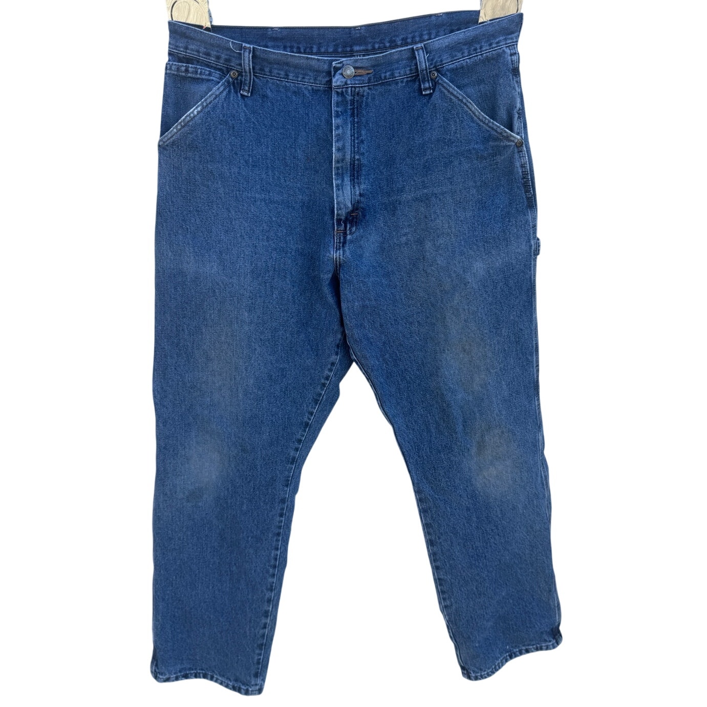 VTG Y2K Wrangler Carpenter Men’s Jeans Size 36x32 Straight Baggy Denim Blue 90's