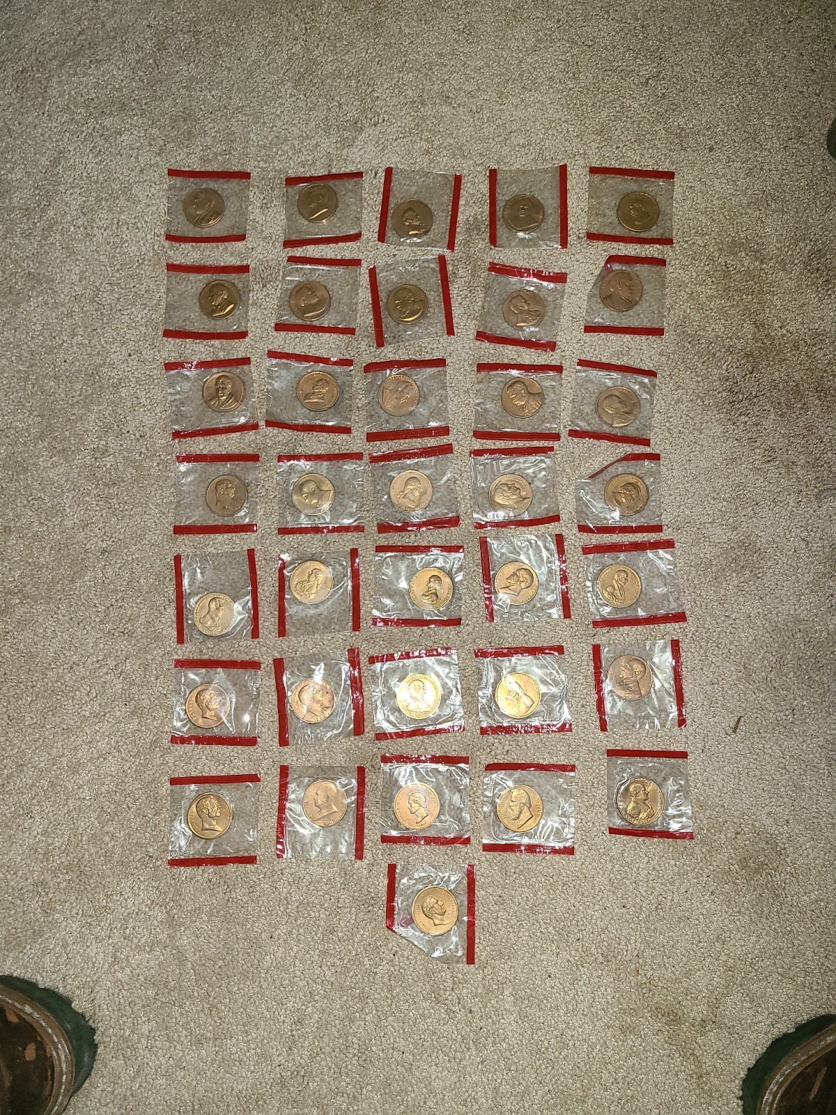 1970s copper presidential inaugural coins/medals