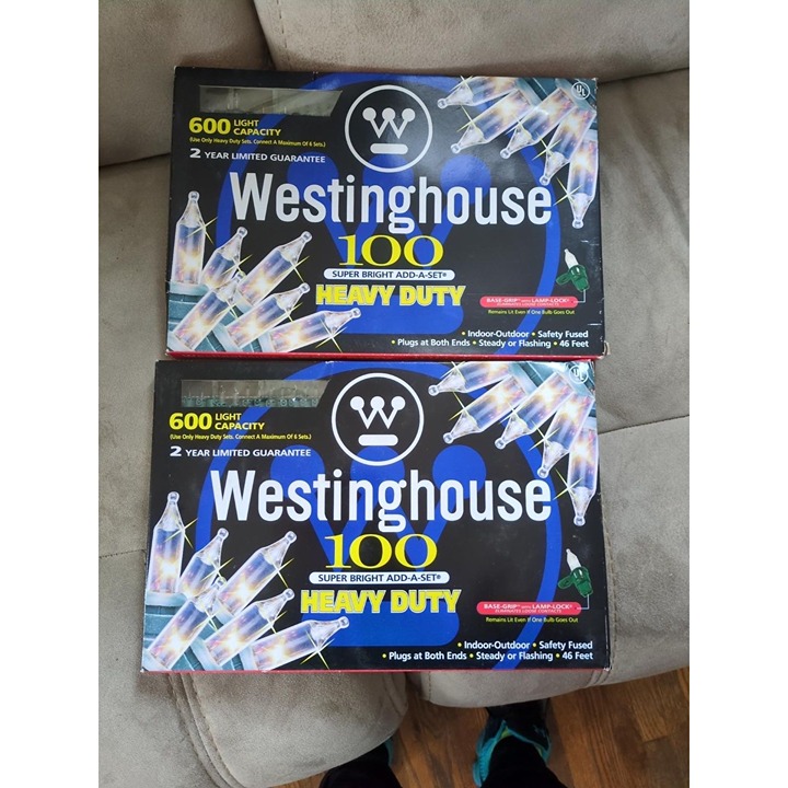 Vintage 2 Pkt Westinghouse 200 super bright Christmas Clear Lights - Add a Set