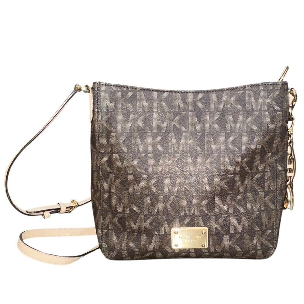 Michael Kors Jet Set Travel Large Messenger Brown One Size Crossbody Zipper