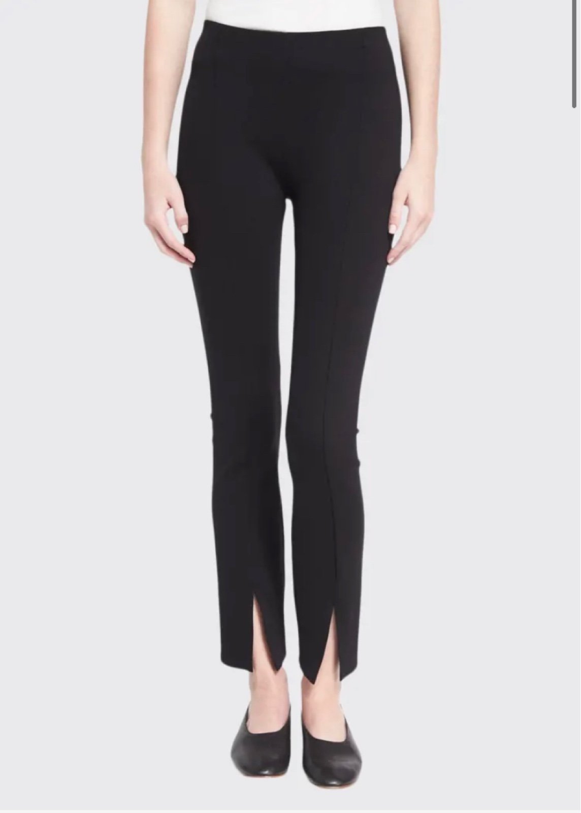 Monrow slit front elastic waist back zipper dress pants