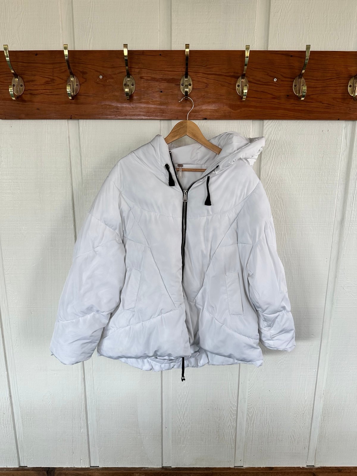 Free People Hailey White Puffer Coat