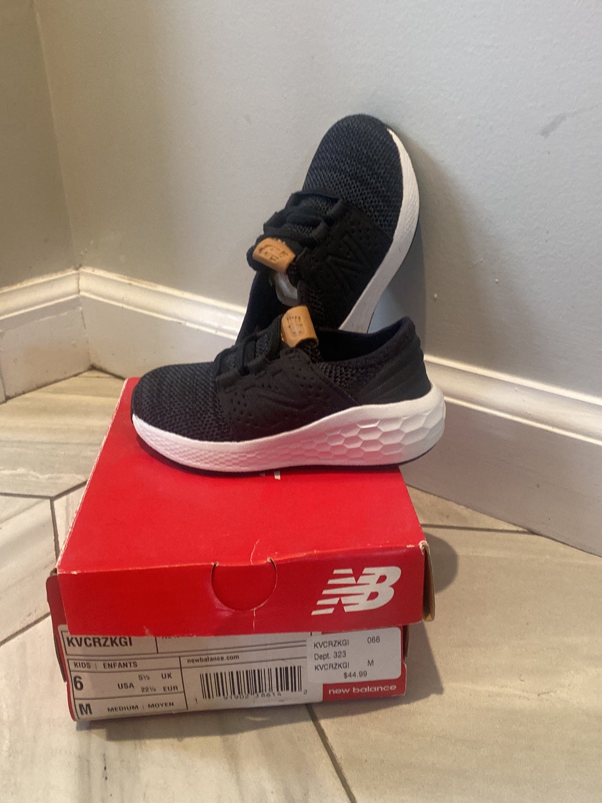 New Balance 6 Infant Black Shoes Fresh Foam Cruz