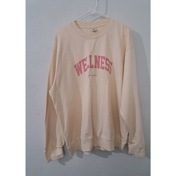 Sporty and RICH Womens XL Oversized Beige Crewneck Sweatshirt