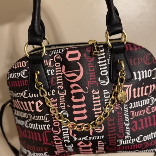Juicy Couture Black and Pink dome satchel