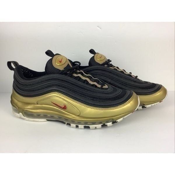 Nike Air Max 97 OG Shoes Metallic Gold Varsity Red White DM0028-700 Men's 9.5