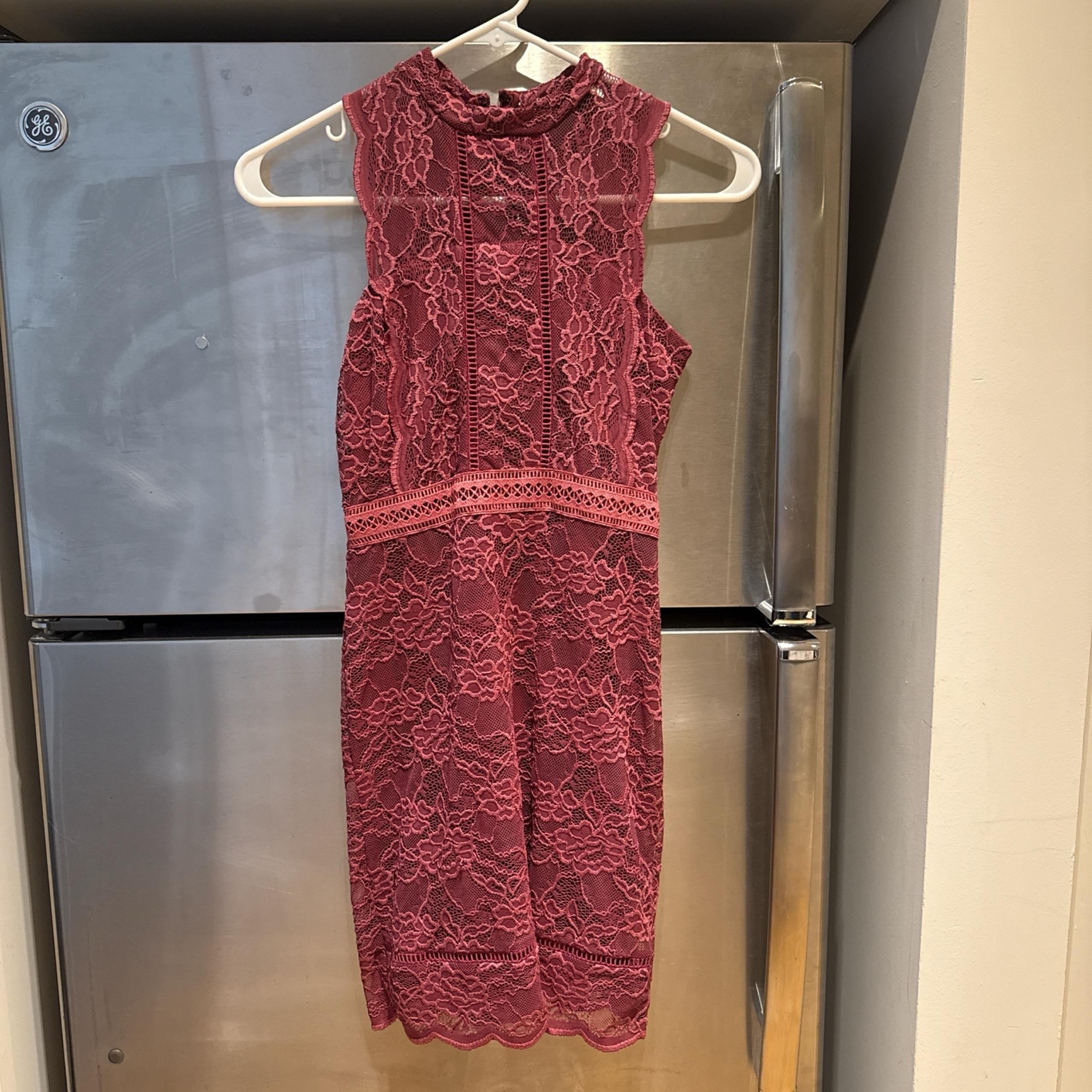 Burgundy lace dress