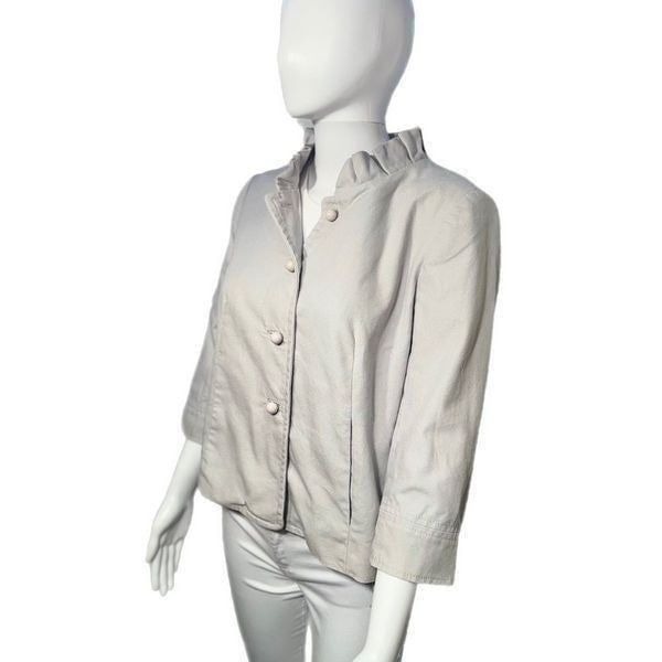 J. Crew Light Gray Canvas Cropped Swing Jacket