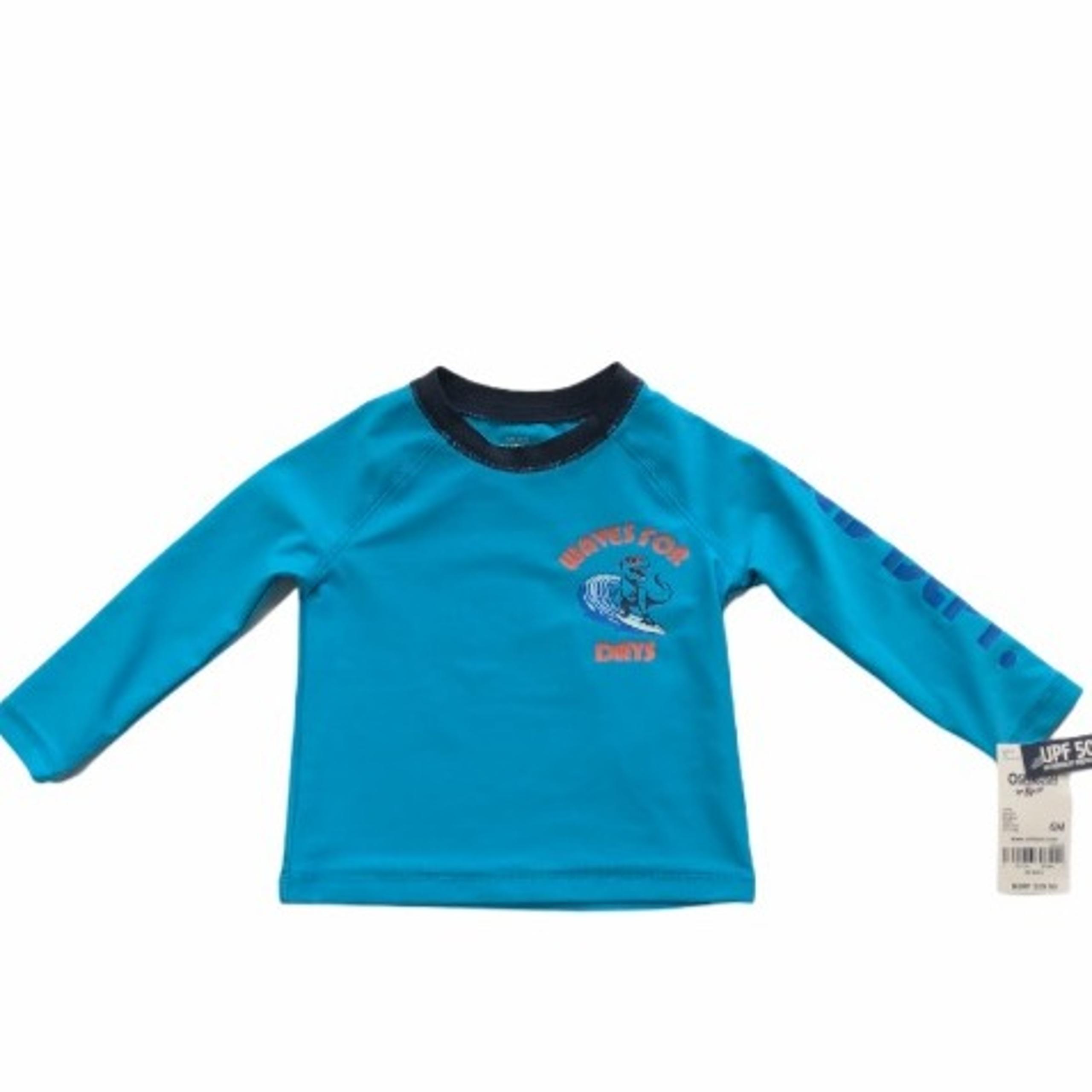 OshKosh Swimwear “Waves for Days” Rash Guards Boy Sz 6 M