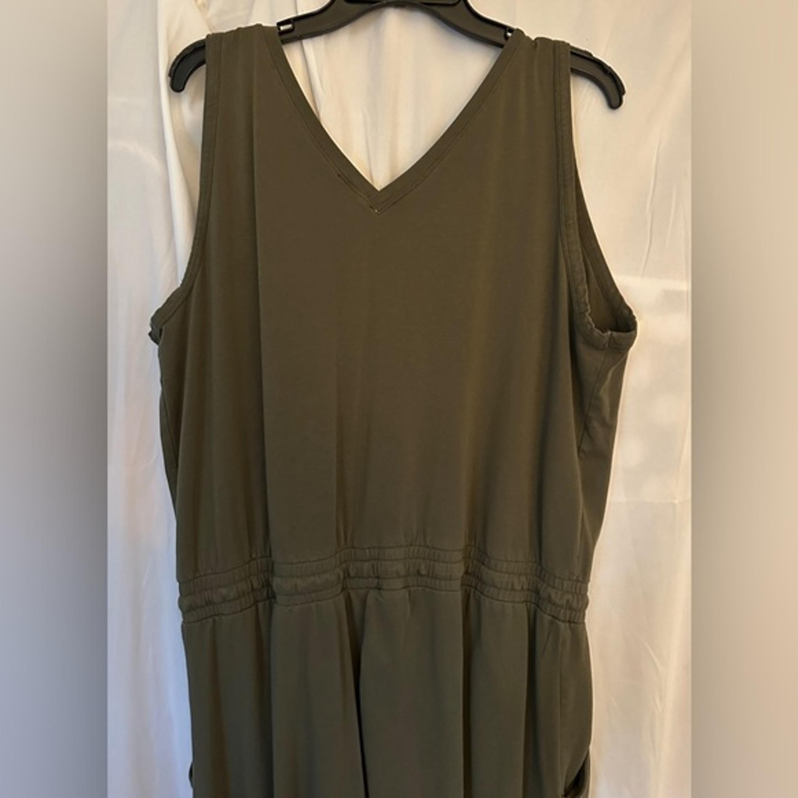Calvin Klein Romper Jumpsuit Pantsuit Jumper Sz XL Olive Green Rhinestone