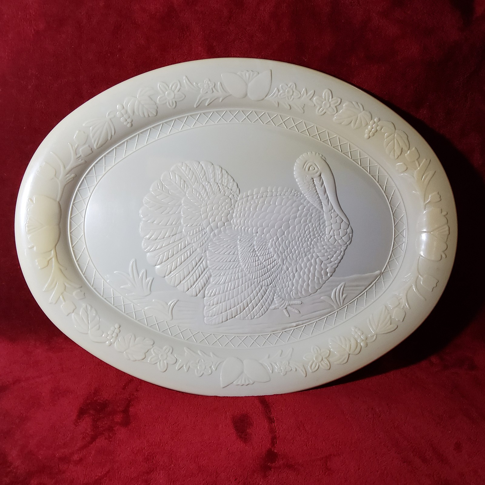 Vintage 1992 Corning Thanksgiving Turkey Melamine Serving Platter 19” X 14.5”