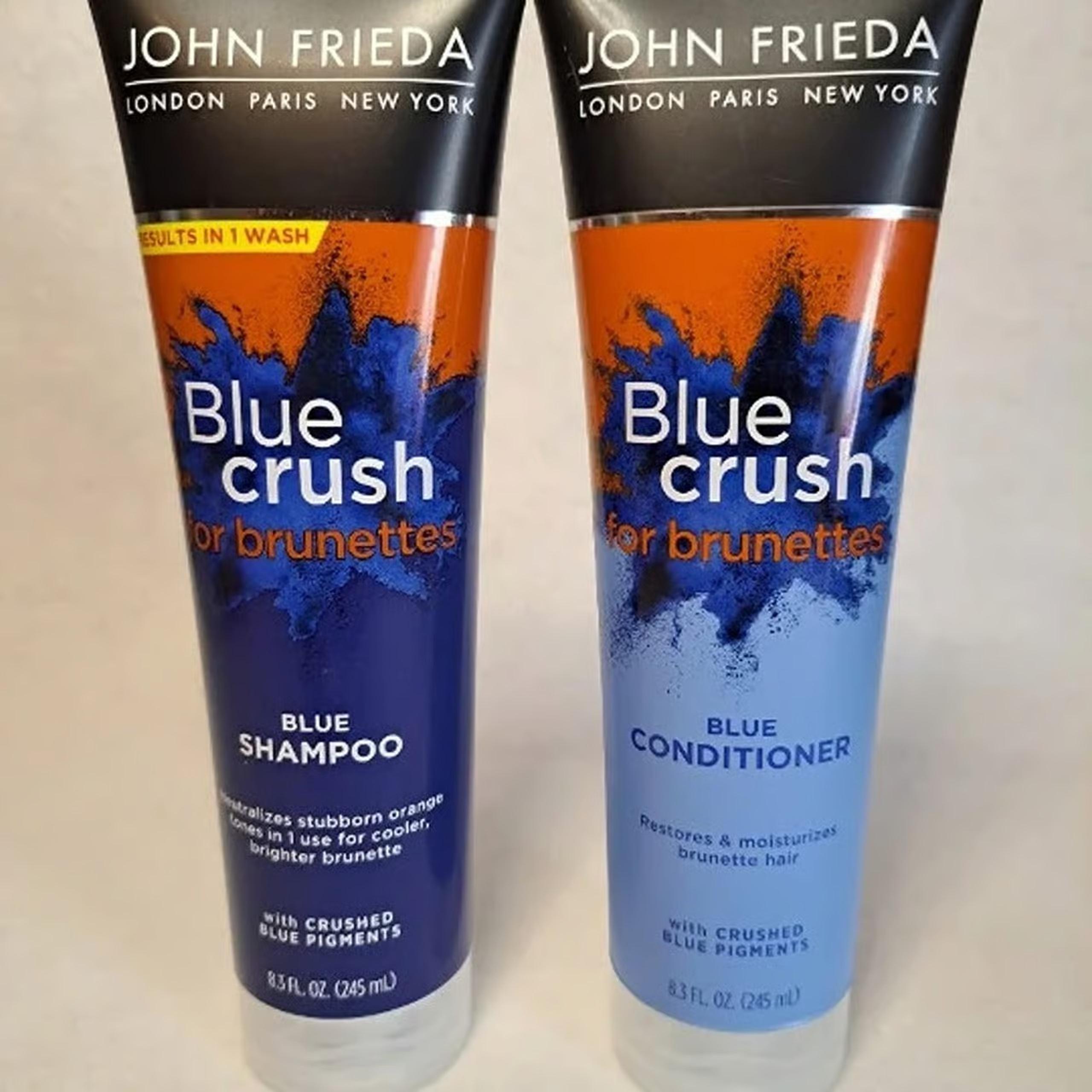 Blue Crush for Brunettes Blue Shampoo & Blue Conditioner 8.3 oz - John Frieda