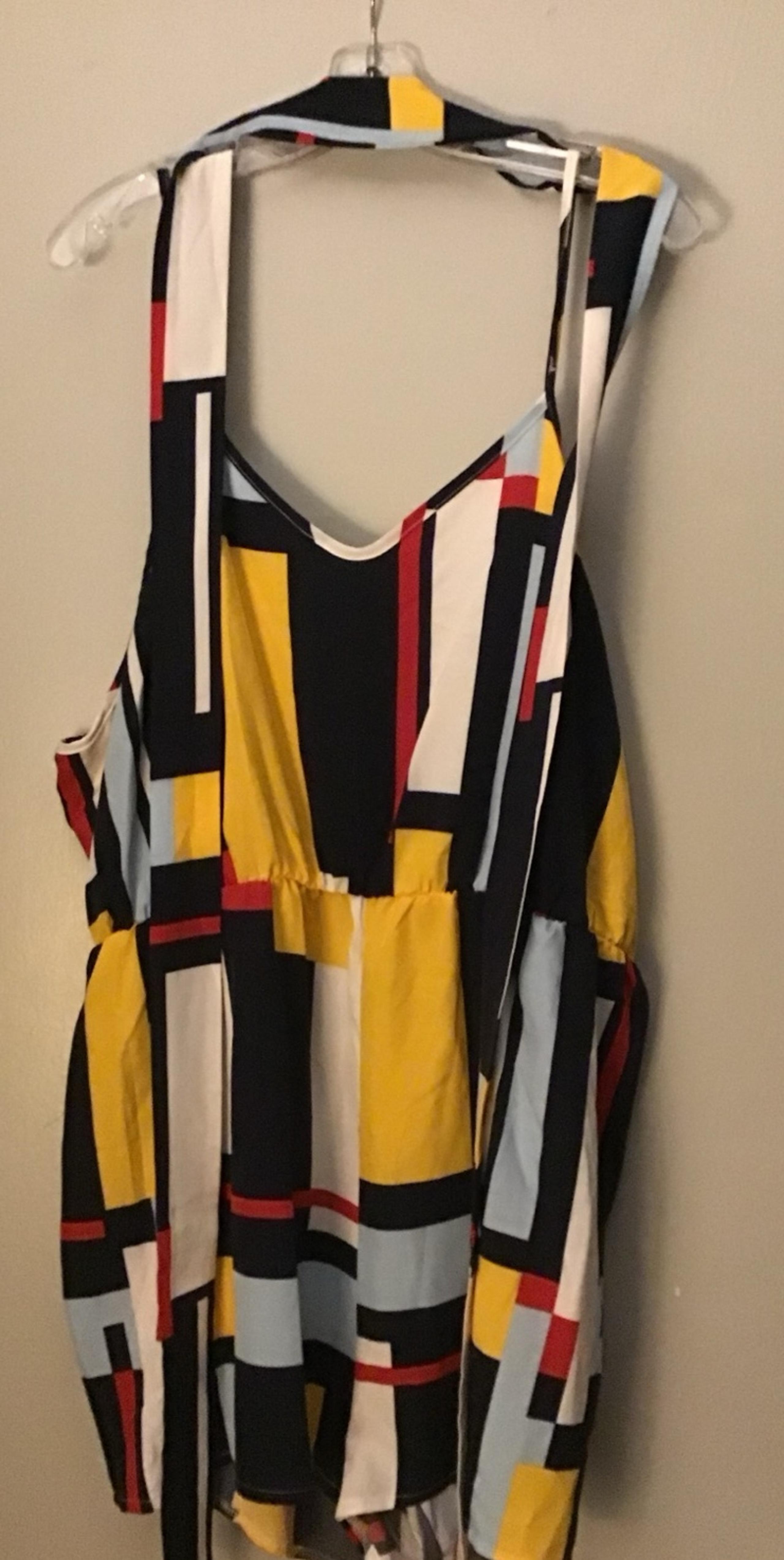 Colorful romper with belt
