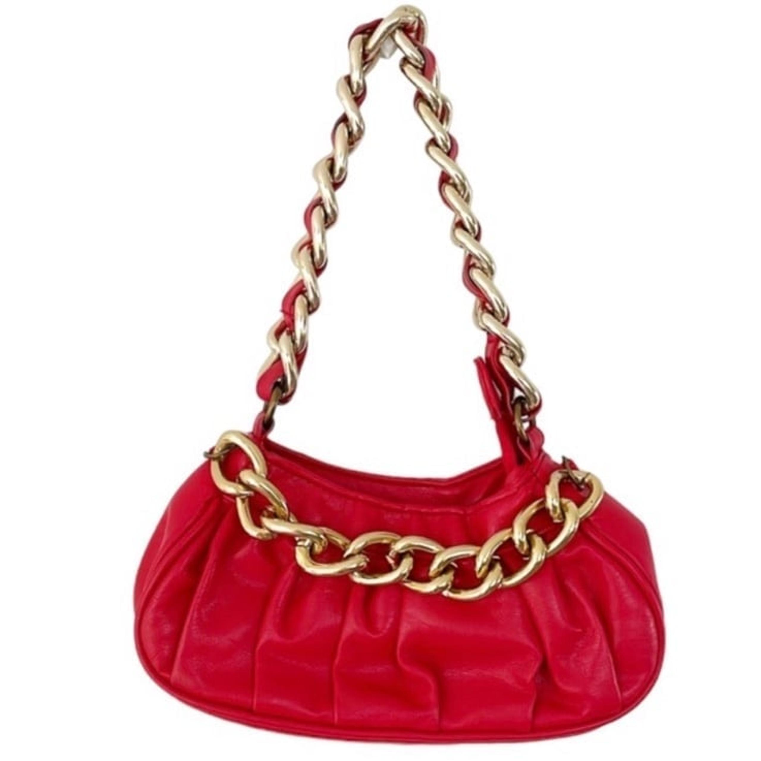 Vintage Candie’s red leather chain mini shoulder bag