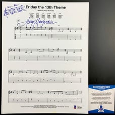 Harry Manfredini Signed Friday The 13th Theme Lyric Sheet Autograph BAS COA