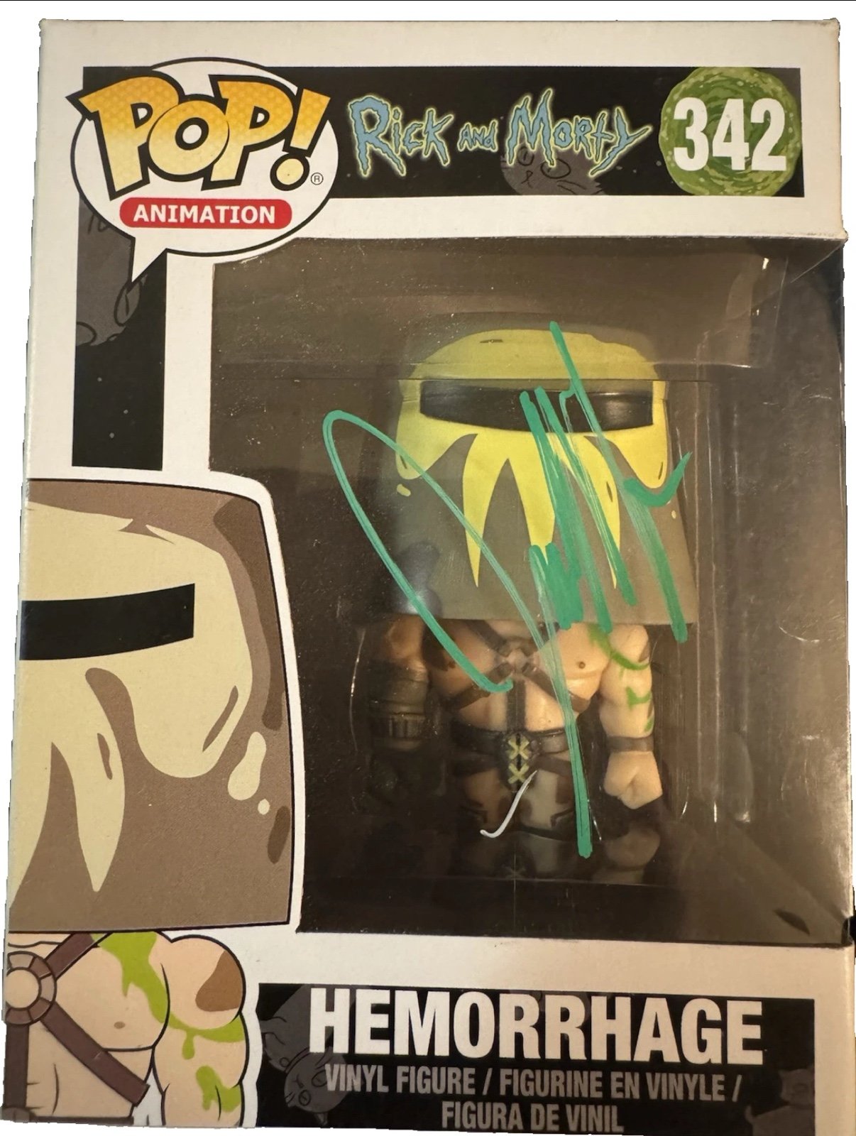 Joel McHale Rick & Morty Hemorrhage 342 Signed Funko Pop Beckett Authentication