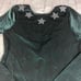 Victoria Sport Green Velour with Stars Embellishment Long Sleeve Bodysuit Sz L