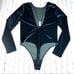 Victoria Sport Green Velour with Stars Embellishment Long Sleeve Bodysuit Sz L